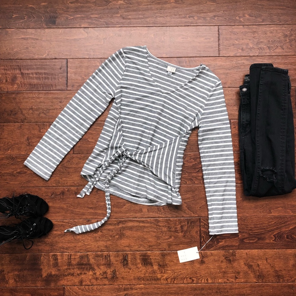 NWT A New Day // long sleeve blouse with a bow